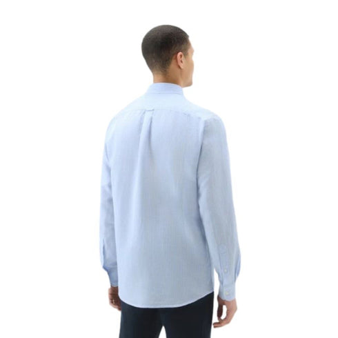 Woolrich Camicia Camicia Uomo Button Down Linen Bianco celeste - Francavilla Moda